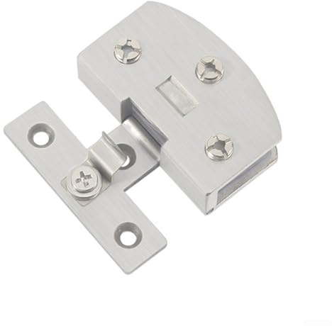 Glass Hinges,Stainless Steel Wine Cabinet Glass Hinge Frameless 90 Degree Free Opening Fixed Clip Folding Door Hardware(L)