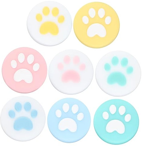 jojofuny 8stücke Teiliges Joystick-kappen Aus Weichem Silikon in Katzenpfoten-design Kompatibel Mit Switch Controller Schützend Rutschfest Farblich Mix Aus Rosa Blau Gelb Und Grün Leicht Un