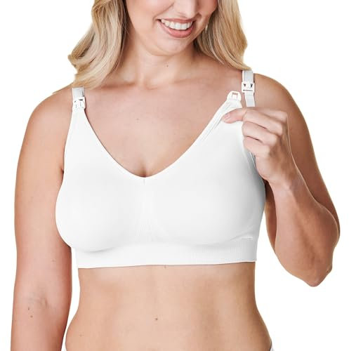 Bravado Designs Body Silk Seamless Nursing Bra for Breastfeeding, Wireless Maternity Bra, Lily White, X-Large