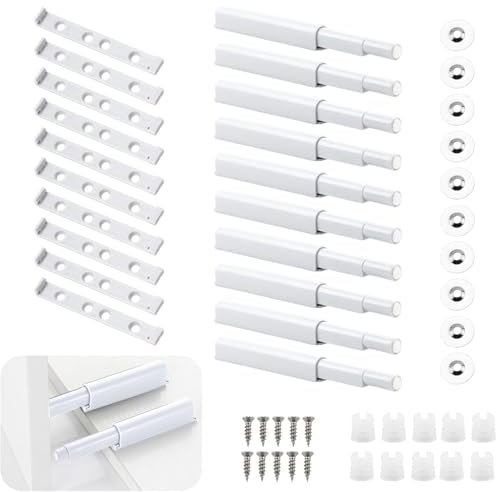 Jortmrd 10 Stück Magnetische Drucktüröffner Push to Open Türöffner Versteckt Softclose Türdämpfer Drucköffner Schrank für Schranktüren Geräuschreduzierung Antikollision Stoßdämpfung Schranktür Dämpfer