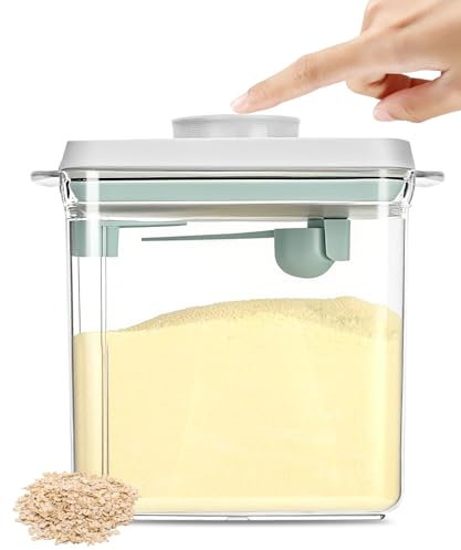 Cexovo Distributeur de Lait en Poudre Hermétique 1700ML Conteneur Scellé pour lait Poudre Boîte de Stockage Portative avec Cuillère Incluse Récipient Étanche pour Lait en Poudre,Céréales et Collation