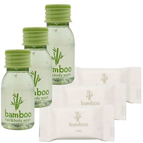 Bamboo Cosmétique - Shampooing Gel Douche 20ml (600pcs) + Savon 10g (550pcs)