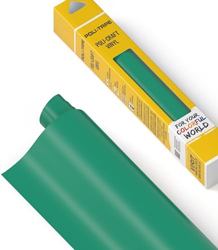 POLI-CRAFT Vinyl Klebefolie (PERMANENT) - selbstklebende Plotterfolie für DIY-Projekte, Grün matt, 30,5 cm x 183 cm