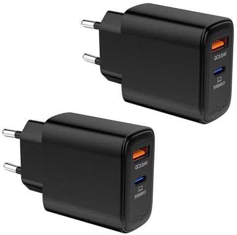 2 Stück 30W USB C Ladegerät, 2-Port PD 3.0 Schnellladegerät USB A + USB C Stecker Netzteil Power Adapter für iPhone 17 16 15 14 Pro Max, iPad Pro/Air, Samsung S25 S24 S23 Ultra, Google Handys Charger