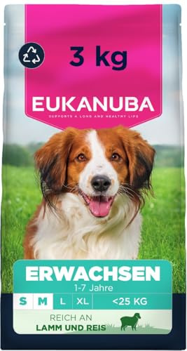 Eukanuba Lamb & Rice - Complete Dry Dog Food - For Adult Small & Medium Breed Dogs 3KG