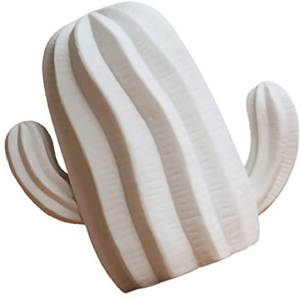 FUNOMOCYA 1Pieza Adorno de Cactus de Cerámica Blanca para Mesa Decoración Creativa y Simple para Hogar para Dormitorio y Oficina