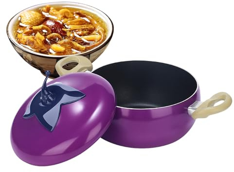 WJnflQN Saucepot mit Deckel – Gemüse- und Obst-Saucen-Topf | Tomaten-Kokotte mit Deckel, für Induktionsherd, Milch, Suppe, Spaghetti, Braten, Simmern, Küchenkochfeld