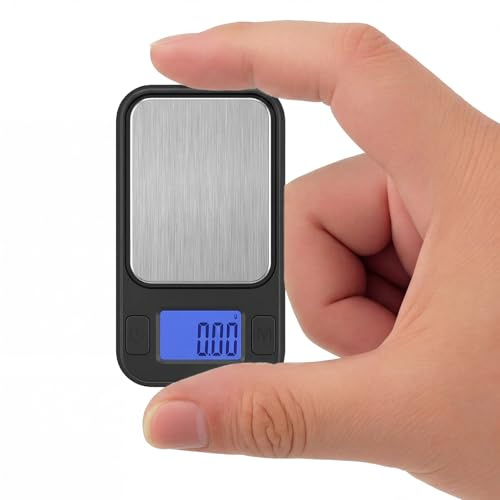 Diyife Präzisionswaage 0.01 G/200G, 8 Einheiten Ultraportabel Feinwaage, mit LCD Display und Tara Funktion Küchenwaage, mit Aufbewahrungsbox, Briefwaage für Lebensmittel, Schmuck, Medizin, Labor