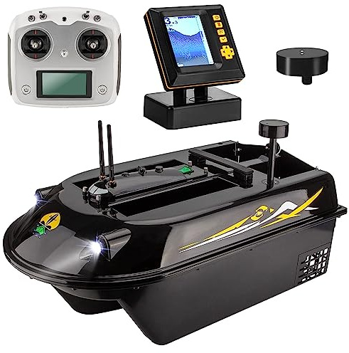 Remote Control Bait Boat for Sea Fishing with Fish Finder and Automatic Feeder, 600M Range, 8kg Capacity, Smart RC Fishing Aid