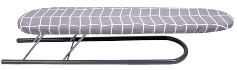 KADAX Ärmelbügelbrett 50 x 11 cm, klappbares Ärmelbrett mit abnehmbarem Bügelbrettbezug für präzises Bügeln von Hemden, kleines Bügelbrett für Ärmel, Tischbügelbrett (Grau)