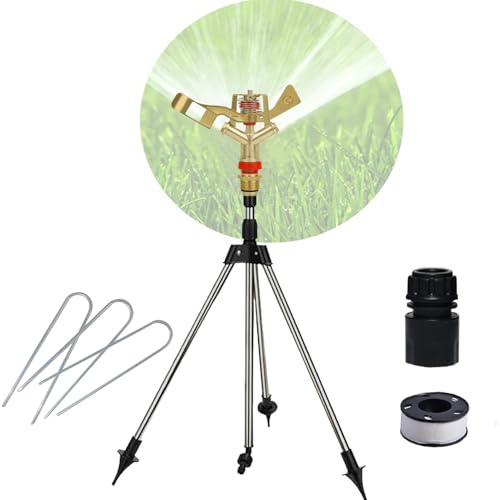 CEASELESLY Aspersor de jardín,Aspersores de riego cesped,Aspersor de jardín Ajustable,360 °rotación,rociadores de jardín con Conectores de Manguera rápidos para jardín,céspedes (B002)