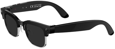 MOZbatte Smart Glasses con Cámara HD 32MP, Gafas Inteligentes con Traducción IA en Tiempo Real, Llamadas Bluetooth y Música, Incluye Lentes de Sol y Anti-Luz Azul Intercambiables W630