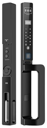 Smart Lock Face Recognition Smart Door Lock Slim Sliding Glass Door Lock with Fingerprint Perfect for Patio Home(Nero)