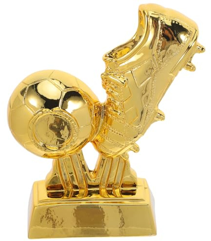 BATHVEVE Coppa Calcio Design Realistico in Resina Color Oro Coppa Calcio per Torneo e Festa Mondiale, Premio Sportivo per Giocatori