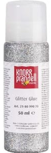 Knorr Prandell 218099070 Glitter Glue 50 ml, Farbe: Silber-Regenbogen