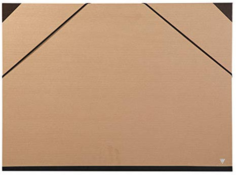 Clairefontaine 44600C Kraft Zeichenmappe (Gummizug, Rücken 30 mm, innen: 60 x 85 cm, außen: 67 x 94 cm, ideal zur Aufbewahrung Ihrer Werke) braun