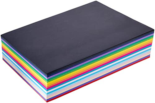 scola Vivid Lightweight Card Stack, 500 Sheets, 125 gsm, A4, 17 Assorted Colours, Crafting, Children Art Activities and Scrapbooking, Ideal for Hobbyists and Professional Crafters, Adults and Kids