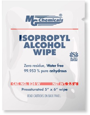 MG Chemicals 99.9% Isopropyl Alcohol Wipe, 6 Length x 5 Width (Box of 500)