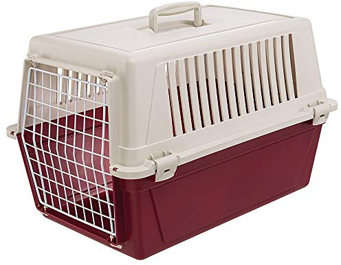 Ferplast Panier de Transport Chien Medium, Caisse de Transport Chiens jusqu'à 15 Kg, Porte en Fer Plastifié, 40 x 60 x h 38 cm, Vert