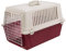 Ferplast Katzentransportbox, kleine mittelgroße Hundetransportbox, Hunde und Katzen bis 15 kg, Eisentür, Lüftungsschlitze, 40x60xH 38 cm, Hartschalen Transportbehälter Atlas 30 EL, Bordeaux