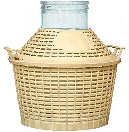 BS20 Wide Neck Glass Balloon Fermentation Balloon Wine Balloon in Basket Glass Barrel 20 L