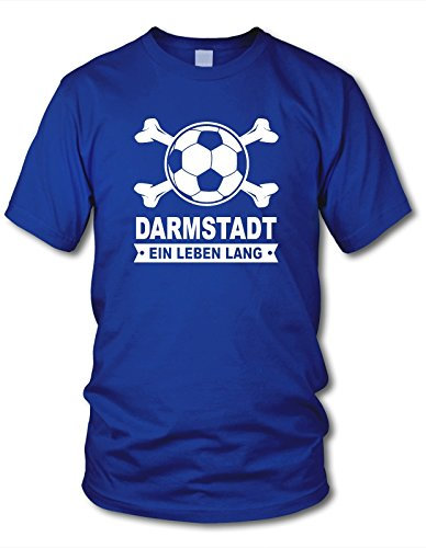 shirtloge - Darmstadt - EIN Leben Lang - Fan T-Shirt - Royal - Größe S