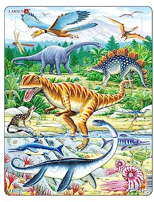 Larsen FH16 Dinosaurier der Juraszeit, Rahmenpuzzle mit 35 Teilen