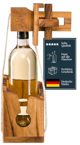 Zederello Puzzle de Bouteille, Coffre à Bouteilles de vin, Emballage Cadeau, Coffret, Jeu cérébral, Jeu de Patience