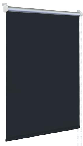 Rapid Teck Klemm Verdunklungsrollo ohne Bohren – 65cm x 150cm Schwarz/Thermo Rollos für Fenster ohne Bohren - Fensterrollo innen ohne Bohren - Thermorollo ohne Bohren inkl. Zubehör