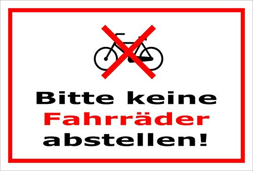 Melis-Folienwerkstatt Aufkleber – Fahrräder abstellen - 30x20cm – S00050-049-B -20 Varianten