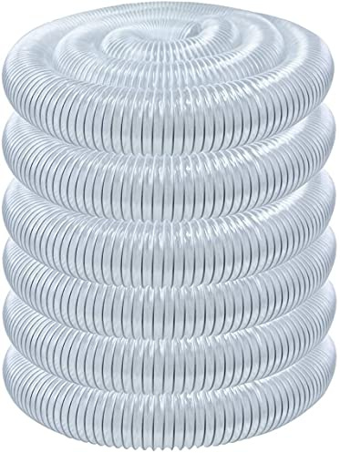 PowerTec 70196 Aspirateur de travail du bois et d'atelier en PVC de 10,2 cm x 15,2 m, tuyau collecteur de poussière de 10,2 cm pour raccords de collecte de poussière, 15,2 m | Flexible Clear View