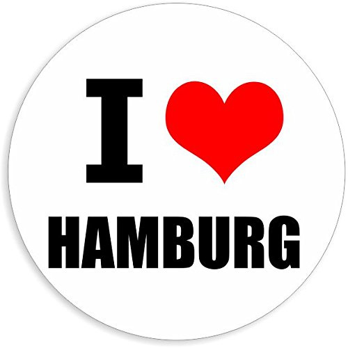 Kiwistar - Autoaufkleber - 8x8 cm - außen klebend - I love Hamburg für Auto, Laptop, Fahrrad, LKW, Motorrad Aufkleber mehrfarbig Sticker Decal