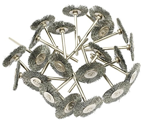 NIUPIKA Steel Wire Wheel Brush Polishing Abrasive Cup Brushes Grinder Rotary Tools 2.35mm 20Pcs