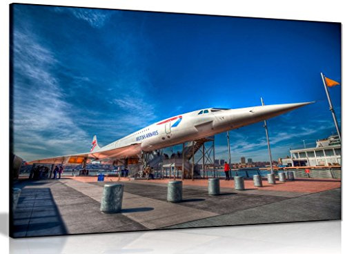 Ba Concorde Jet Plane Canvas Wall Art Picture Print (24x16in)