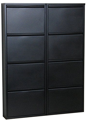 Dynamic24 XL Schuhschrank Pisa New 8 Klappen Metall Schuhkipper Schuhregal Schuhablage Schrank