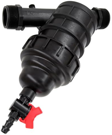 REKUBIK Wasserfilter Hydrozyklon Siebfilter 2X Außengewinde mit Spülhahn Größe 1 1/2 AG x 1 1/2 AG