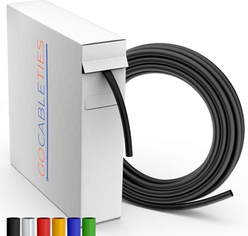 Gocableties - Mini carrete termoretractil negro - 4,8 mm x 10 m - Contracción 2:1 - Tubo termoretractil impermeable para aislamiento de cables, marcado, agrupación de cables y reparaciones