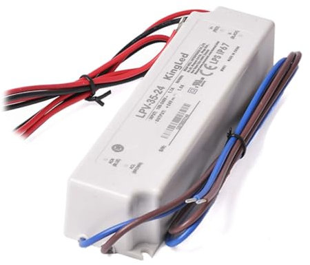 Kingled - Bloc d’Alimentation 24V 35W 1.5A Haute Qualité Imperméable Ip67 adapté à l'extérieur modèle MeanWell LPV-35-24 Transformateur pour Bande LED 24V