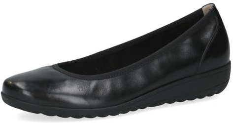 CAPRICE Damen Ballerinas aus Leder mit Keilabsatz, Schwarz (Black Nappa), 41 EU