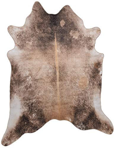 Kuhfell Teppich | Kunstfell, Rinderfell Imitat, Kuhmotiv, Fellform | 130 x 170 cm | Braun | Gino Falcone - Emilia