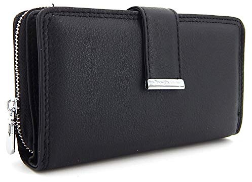 ekavale Damen Portemonnaie groß aus Echtleder – RFID NFC Schutz Geldbörse – Lange Brieftasche – Geldbeutel für Frauen (Schwarz)
