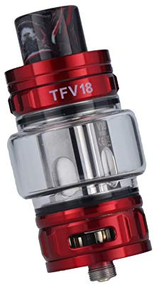 Smok TFV18 Tank Clearomizer, 7,5ml, Top-Filling, Subohm-fähig, Smok Verdampfer für E Zigarette - Farbe: rot