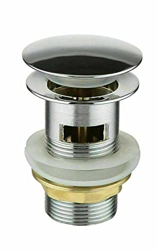 Art-of-Baan Ablaufgarnitur Ablaufventil Pop Up Ventil Waschbecken Waschtisch Abfluss MIT/OHNE ÜBERLAUF WEIß SCHWARZ Silber (mit Überlauf, Black)