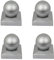 GeZu Impex® Capuchon de poteau Galvanisé à chaud Lot de 4 71 x 71 mm boule chapeau poteaux capuchons protection bois