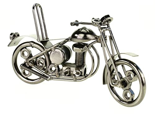 Kremers Schatzkiste Deko Oldtimer Motorrad aus Metall 18 cm Dekoration Geldgeschenk Bike Shopper
