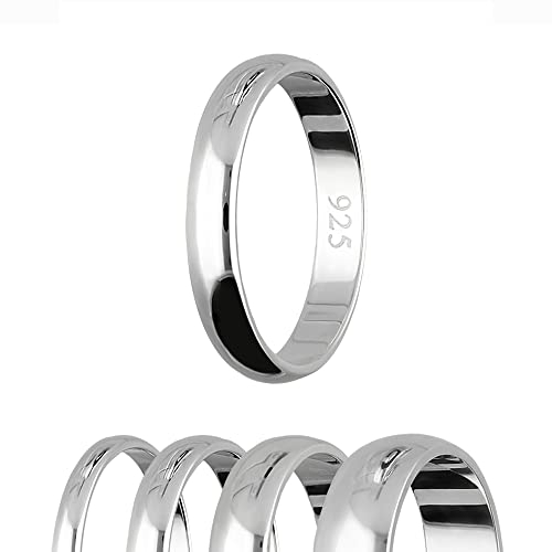 Treuheld® Silberner Ring aus 925 Sterling Silber - Breite: 4mm - Ringgröße: 58