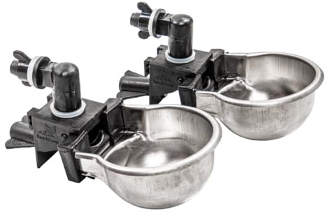 Rac Paws by RentACoop DIY Auto-Fill Metal Cup Waterer Kit - Great for Small Animals, Pets, Bunnies, Ferret, Chickens, Hamsters, Guinea Pigs, Rabbits, Chinchillas, Mice, Rats - 2 Pack