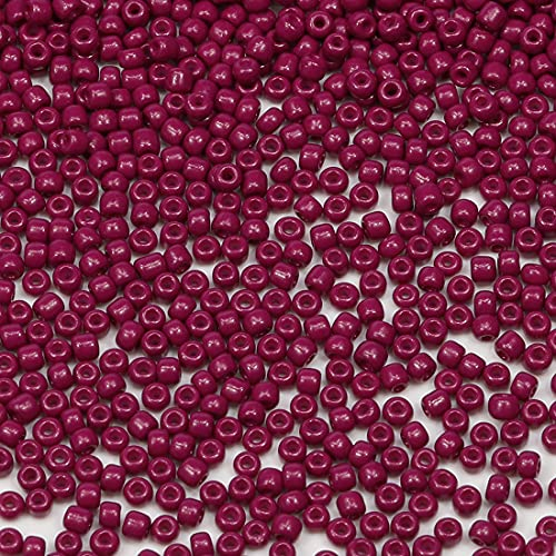 Bala&Fillic Magenta Farbe 3mm Perlen zum Auffädeln 3600Stücke/100Gramm,8/0 Glasperlen zur Herstellung Schmuck, Armbändern, Halsketten und Ohrringen(Magenta)