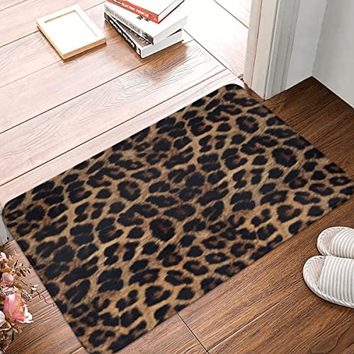 Yacanna Fußmatte für Innen Eingang Fußmatte Schwarz Gold Leopard Fußmatte Teppich Teppichmatte Fußmatte Badematte rutschfest Balkon Wohnzimmer Waschbar Waschbare Fußmatte-60x90cm