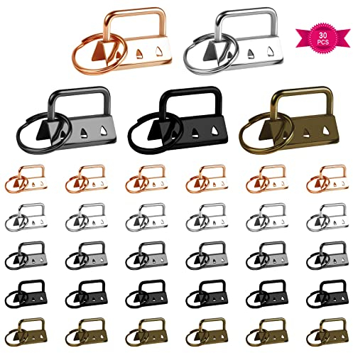 30 Stück Schlüsselanhänger-Hardware, 32 cm Metall-Schwanz-Clip, Armband, Hardware für Handgelenk-Klemme, Schlüsselanhänger, Hardware-Zubehör (5 Farben)